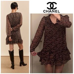 CHANEL 90's Vintage Floral Dress fits Size Small Vintage Chanel